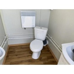 Double conteneur sanitaire avec dépôt de déchets - Cabine de toilettes neuve avec réservoir à déchets - Cabine sanitaire pour le camping
