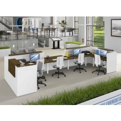 Banque d'accueil LOLA - Fabrication française - Modules personnalisables PMR et finition au choix