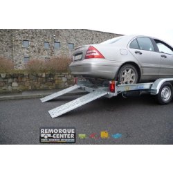 Porte voiture LIDER avec grandes rampes - 2 essieux - PTAC : 2500 kg - 394 x 190 cm - Référence 39760