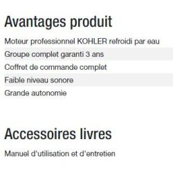 Power xp-k6m-alize - Groupe électrogène Kohler - 230V mono - Gamme INDUSTRIAL