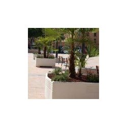 Jardinière Fuat en Béton Rectangulaire ou Carrée - Couleurs Blanc / Gris / Ocre / Finition petra 1