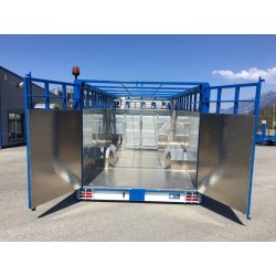 Bétaillère série spéciale pose à terre hydraulique - JP Construction - modèles BRS 40 à BRS 70 avec fond ouvrant et suspension hydropneumatique