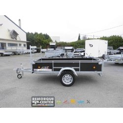 Remorque bagagère LIDER en bois - 1 essieu - PTAC : 500/750 kg - 251 x 133 cm - Référence 39460/43460