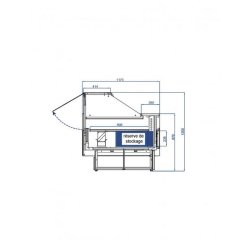 Vitrine canalisable - Froid ventilé, Inox, 900 mm, Vitrage rabattable, RAL - ONYX-90-R-1875-SG