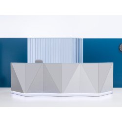 Banque d'accueil verre et lumière aux lignes épurées - ALPA