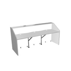 Comptoir d'accueil 3 personnes WAVE - MDD - 253, Bleu foncé mat