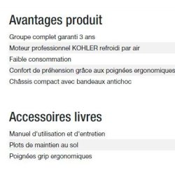 Groupe électrogène Diesel 4000 C5 - Kohler - Puissance max 3,40 kW - 50 Hz - Tension 230 V