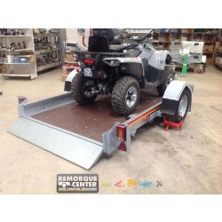 Plateau abaissable MECANOREM RPMS B100 1501F - pompe électrique - 1 essieu - PTAC 1500 Kg - 305 x 170 cm