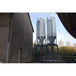 Silo industriel sur portique en acier galvanisé 4 pieds, capacité jusqu'à 200 m3 - ROUSSEAU