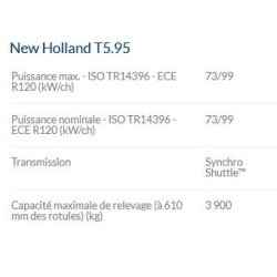 T5.95 tracteur agricole - New Holland - 99 ch - cabine VisionView™ spacieuse et moteur FPT F5C Tier 4A