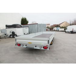 Remorque plateau HUMBAUR HT 256221 GR - 2 essieux, ridelles alu, structure modulaire