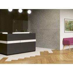 Banque d'accueil fonctionnelle et lumineuse - ATLAS - Design épuré avec éclairage LED et configurations modulables