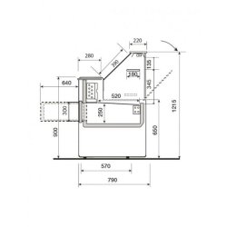 Vitrine Slim - Très faible profondeur 790 mm - Référence: SIENA VD 900