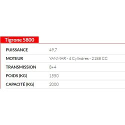 Tigrone 5800 - tracteur agricole - antonio carraro - capacité 2000 kg