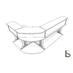 Bureau d'accueil SIGMA avec angle - Mobel Linea. - Blanc