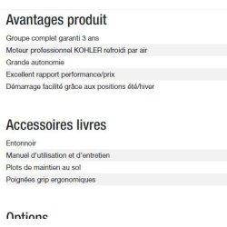 Perform 3000 XL - Groupe électrogène Kohler - 2,8 kW max - 230 V - 50 Hz