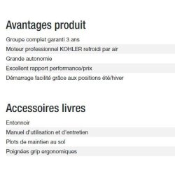 Perform 4500 XL Groupe électrogène - Kohler - Gamme Perform - 50 Hz - Puissance max 4 kW