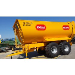 Série CIL bennes agricoles cylindriques - Rigual - volumes de 18,5 à 30,4 m3 avec caisse polycentrique et finitions en acier inox