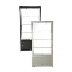 Vitrine Exposition LED H 200 x L 90 x P 45 cm - NOIR - Réf.2228411