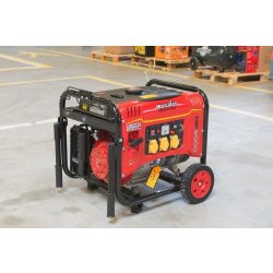 Groupe électrogène MF5000 - Mecafer - 4000W continu, 4400W max - 10HP - 3 prises 230V - Grandes roues tout terrain
