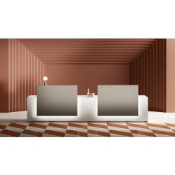 Banque d'accueil lumineuse et moderne pour entreprises exigeantes