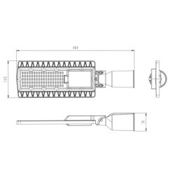 Réverbère LED 60W à angle variable ENEC5 - Référence REVMOD60 - IP65 - 8400 lumens