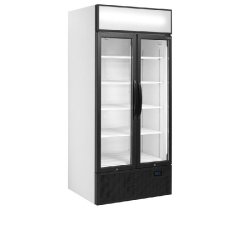 Vitrine réfrigérée FSC - 2 ou 3 portes avec caisson lumineux - Finition blanc ou noir - Réf : FSC891H