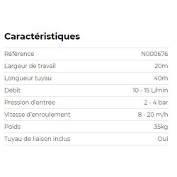Enrouleur d'irrigation - terrateck - longueur tuyau 40 m - n000676