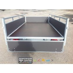 Remorque bagagère en bois - WOODY DV75 - 1 essieu - PTAC : 750 Kg - 256 x 134 cm - Référence SARIS_WOODY_DV75