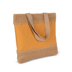 Sac shopping en coton et fils de jute tressée - Kimood - Réf: KI0294 - 750 g/m²