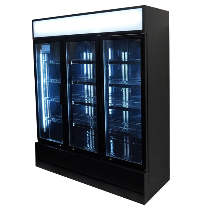 Réfrigérateur 3 portes en verre noir fcu-1200 bl l1600 7455.2115 COMBISTEEL_5