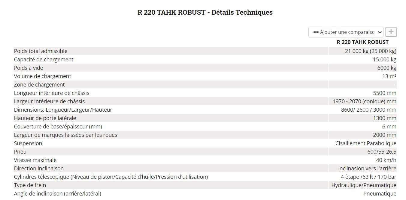R 220 tahk robust benne agricole à tandem monocoque - romsan - capacité de 15000 kg_5