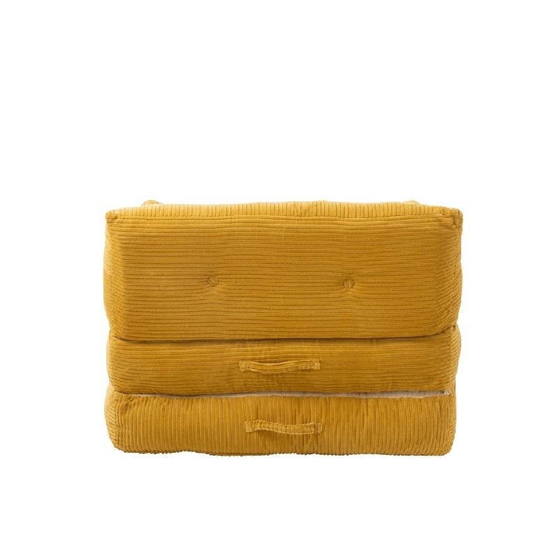 FAUTEUIL CONVERTIBLE CHARLENE JAUNE  COTON / MOUSSE_5