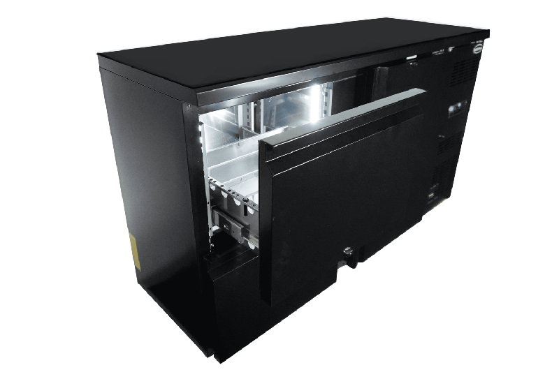 Arrière bar réfrigérée noir 1 porte et 2 tiroirs l1462mm 7450.0316 COMBISTEEL_5
