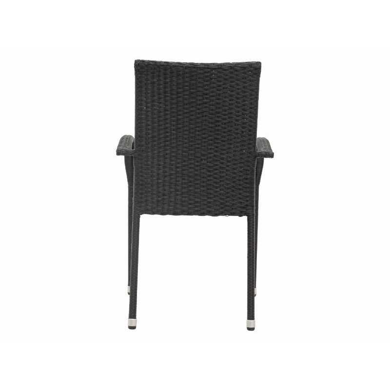Chaise de jardin margarita rotin synthétique noir – MTF – empilable – 3exn0028_5