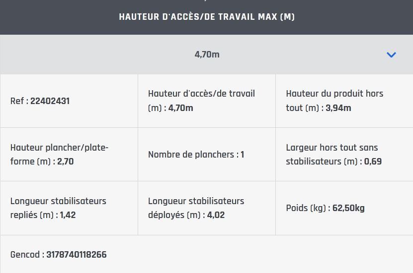 Échafaudage roulant aluminium insider 120 SX pliant - Tubesca-Comabi - Hauteur de travail max. 7,70 m, garde-corps X-UP, stabilité optimale_5