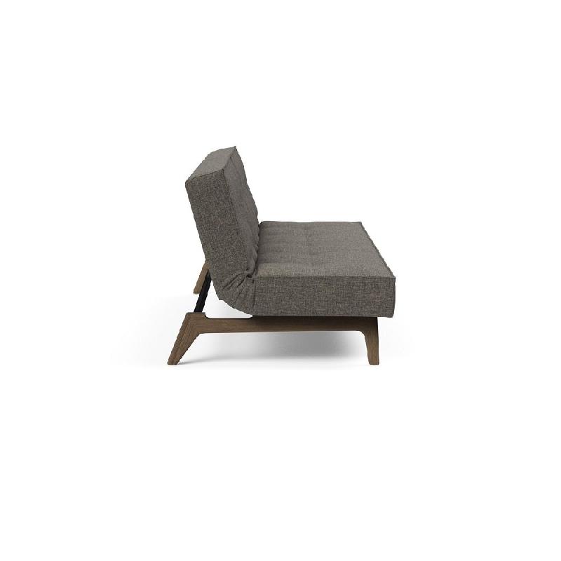 Innovation Living - Canapé convertible Splitback EIK 115x200 cm - Chêne fumé - Tissu Flashtex Dark Grey_5
