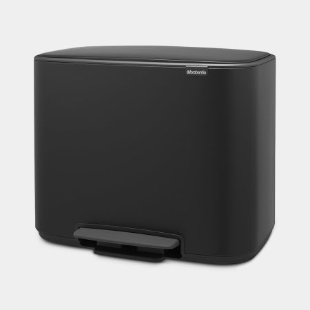 Poubelle à pédale Bo 11 + 23 litres - Matt Black - 2 compartiments - Acier - 34L - Garantie 10 ans_5