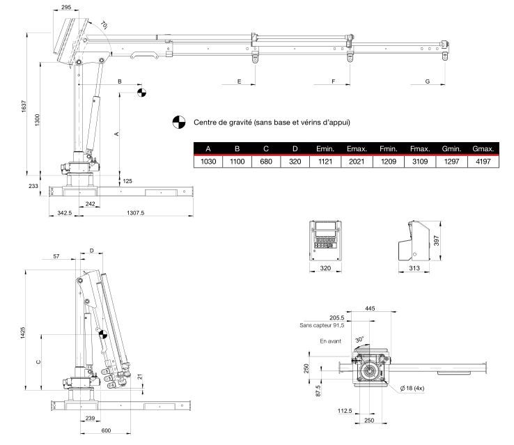 Grue HIAB T-DUO 013 conçue pour camions légers