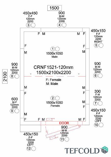 Chambre froide négative 4,59 m3 (1500 x 2100 x 2200 mm) avec monobloc de paroi_5