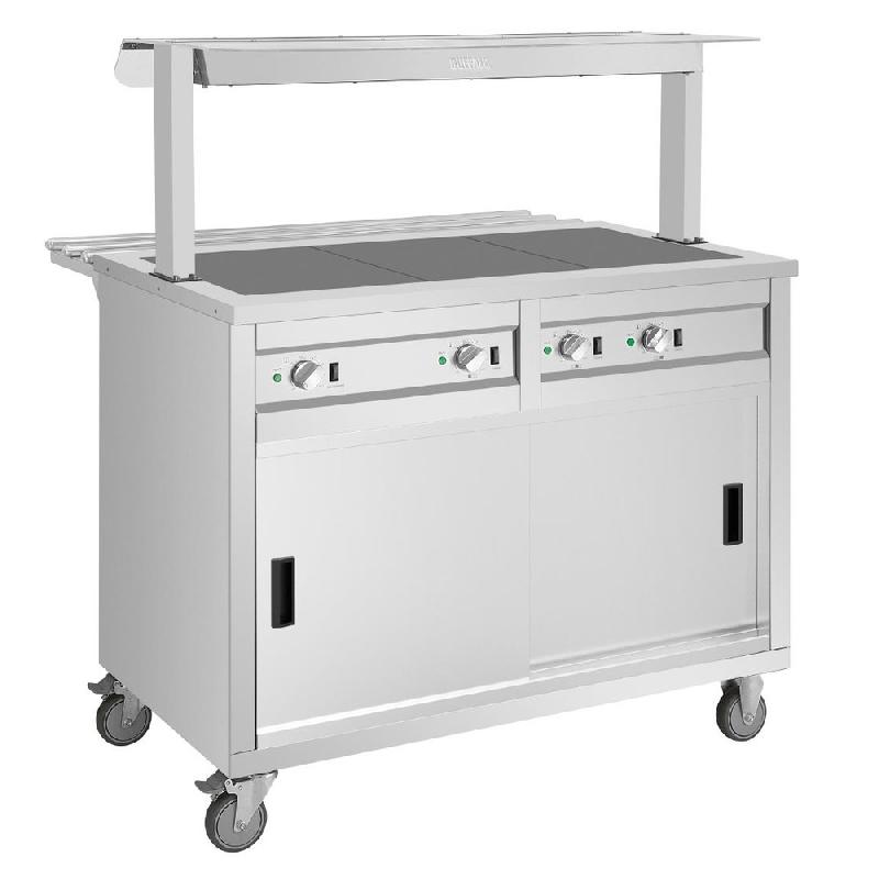 Buffet central mobile avec plaque chauffante 3 x GN 1/1 - Buffalo - JB186_5