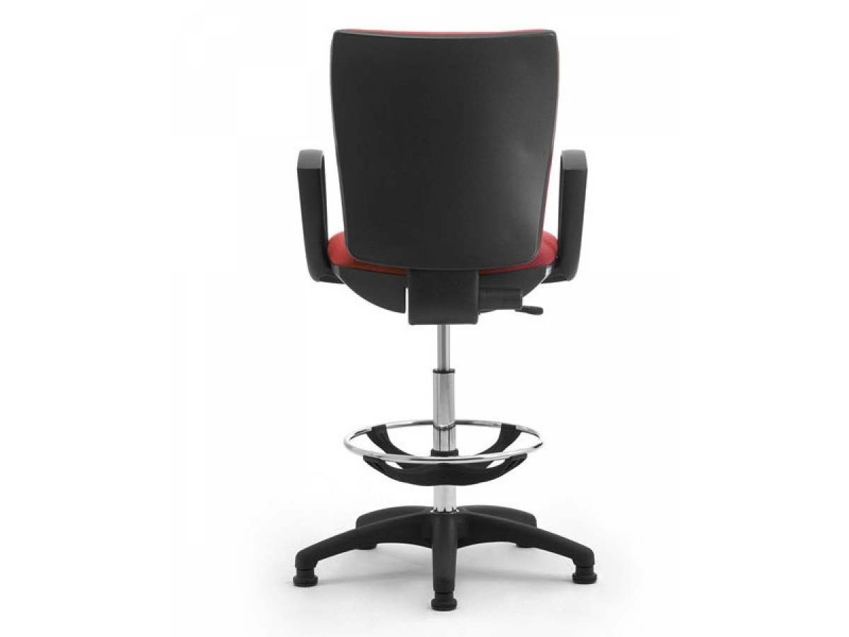 Siège haut tapissé surélevé SPRINT - pour poste de travail en hauteur avec repose-pieds réglable et revêtement antibactérien_5