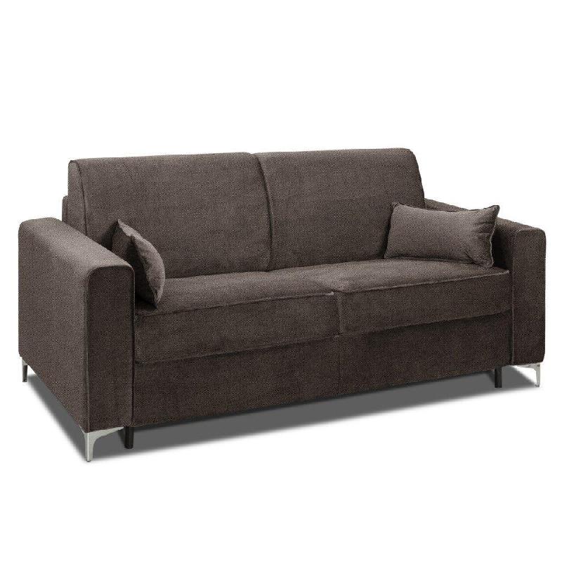 Canapé convertible express JACKSON - 140cm - Comfort BULTEX® 12cm - Sommier lattes RENATONISI - Tissu tweed taupe_5