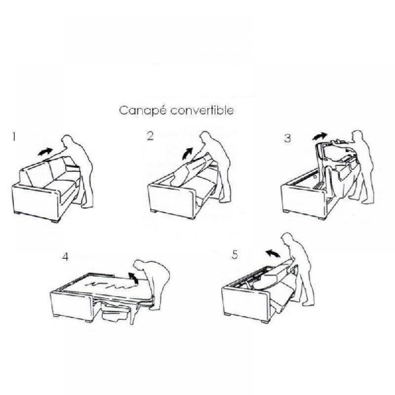 Canapé convertible express IMOLA - Matelas 18 cm - Sommier à lattes Renatonisi - 140x197 cm - Marron_5