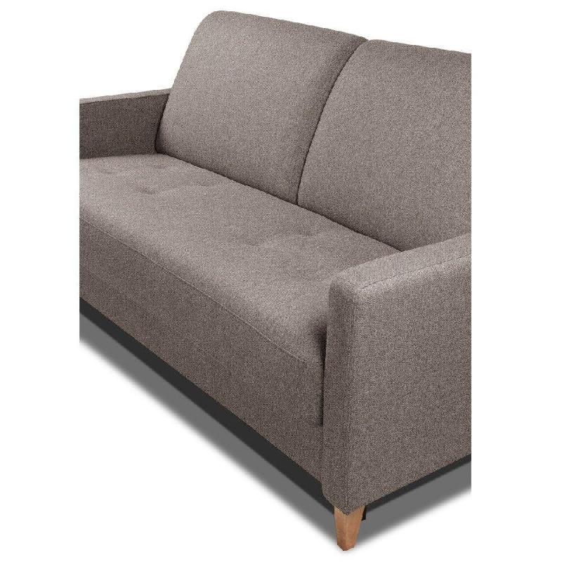Canapé convertible OGGETTO - Matelas 16 cm - Système express - Sommier à lattes 120 cm - RENATONISI - Tweed taupe sable_5