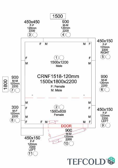 Chambre froide négative 3,85 m3 (1500 x 1800 x 2200 mm) avec monobloc de paroi_5