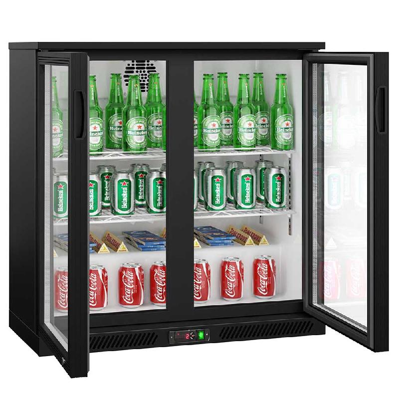 Arrière-bar réfrigéré 2 portes battantes vitrées - 220 litres | BKTG2SN_5