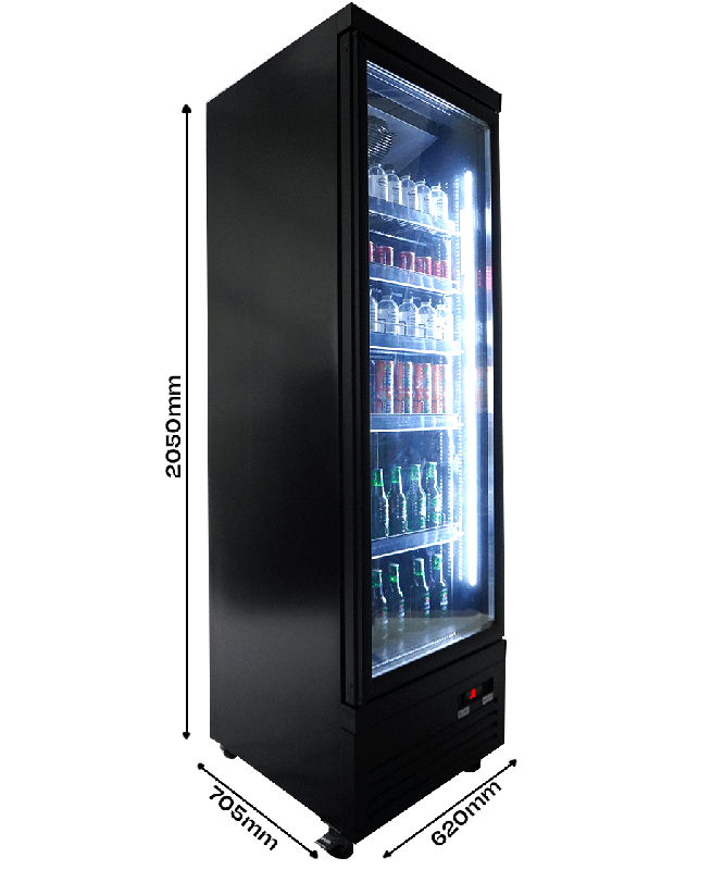Réfrigérateur 1 porte en verre noir ceb-500r bl l620 7526.0100 COMBISTEEL_5