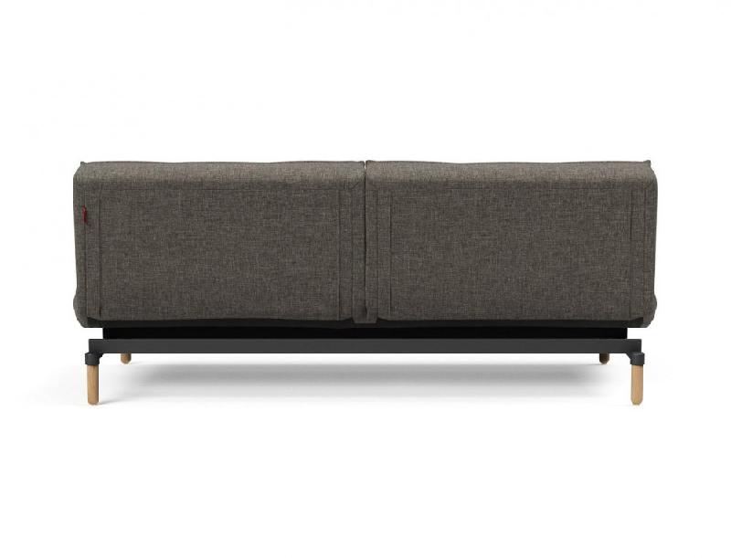 Canapé-lit Innovation Living Splitback Styletto - Convertible en lit 115x210 cm - Pieds chêne naturel - Tissu Flashtex Dark Grey_5