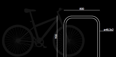 Arceau vélos Andria - mobilier inox durable - hauteur 1000mm - fixation par scellement ou platine_5